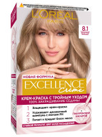 Excellence Стойкая Крем-краска, тон 8.1 Светло-русый пепельный